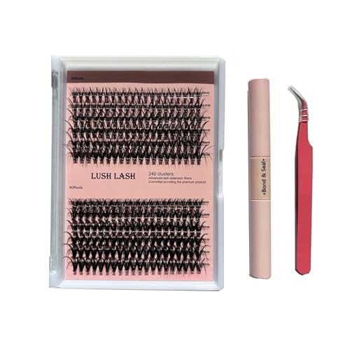Lush Lash EYE LASHES 240 Individual Clusters DIY Fluffy Extension Kit Natural Look 09-16mm C Curl Eyelashes