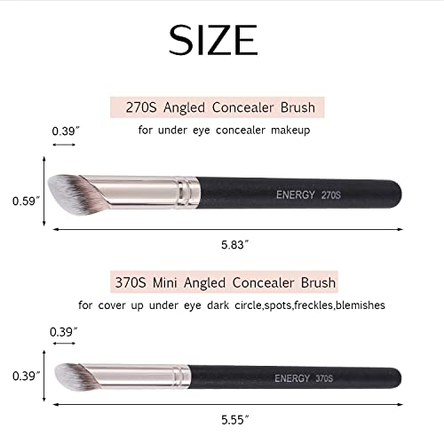 ENERGY Angled Flat Concealer Brush for Under Eye, Nose Contour, Liquid Foundation, Press Powder Palette - Image 14