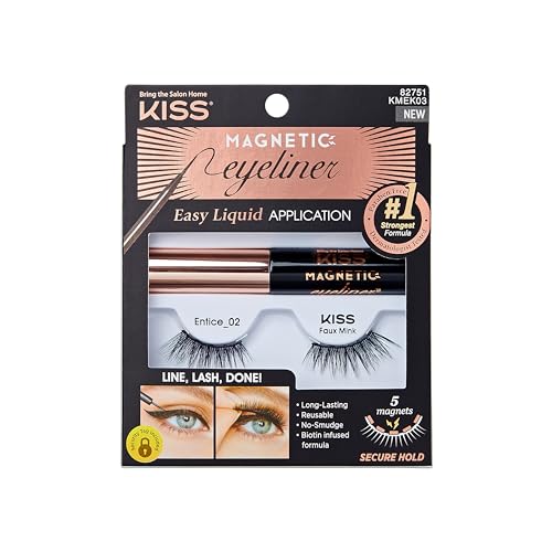 Magnetic Eyeliner & Lash Kit, Tempt, 1 Pair of Synthetic False Eyelashes With 5 Double Strength Magnets - Image 6