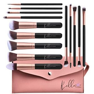 Bella By Cosmos Vegan Blending Makeup Brushes Kit - 14 pcs Professional Set
