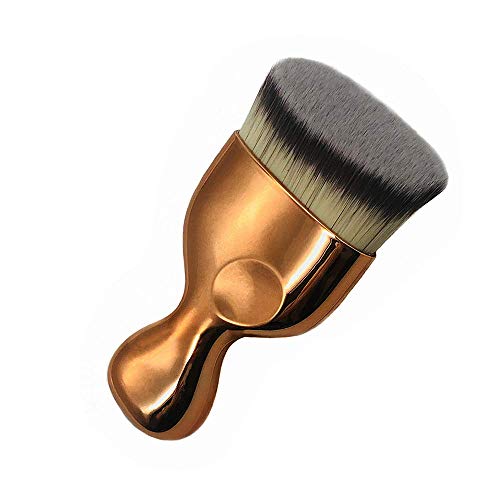 Flat Angle Foundation Brush High Density Face Body Kabuki Makeup Brush (Rose Gold)