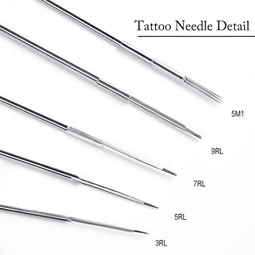 Tattoo Needles Set Disposable Sterile Tattoo Guns Needles Mixed Size 3RL 5RL 7RL 9RL 5M1 25-Pieces YICOTA - Image 2