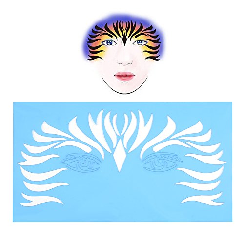 7pcs Face Paint Stencils, Reusable Body Painting Templates, Butterfly & Flower Prints - Image 2
