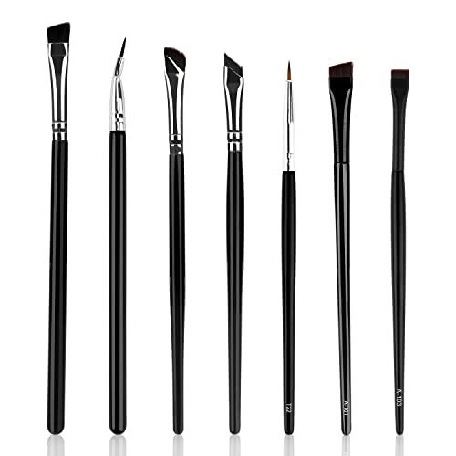 7PCS Eyeliner Makeup Brush Set, Fine Angled Thin Slanted Flat Eyeliner Brush