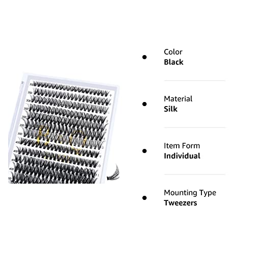 Lash Clusters 280 Pcs 40D-0.07D-9-15MIX B&Q LASH Individual Lashes C D Curl Eyelash Clusters Soft Volume - Image 23