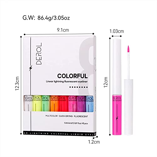 Mysense UV Matte Liquid Eyeliner Kit, 8 Colors, Waterproof - Image 4