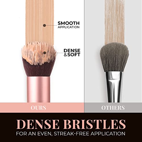13-Piece Bamboo Makeup Brushes Set - Vegan & Cruelty Free - Eye Shadow, Eyebrow, Eyeliner, Blending, Foundation, Blush, Powder Kabuki Brushes - Image 6