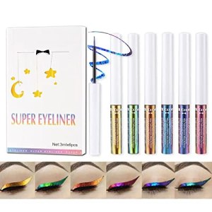 Chameleon Liquid Eyeliner Set, Glitter Waterproof Long Lasting Intense Color Shifting Multi-Reflective Finish Metallic