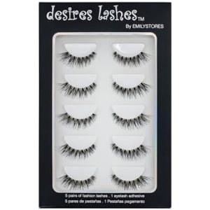 DESIRES LASHES By EMILYSTORES Natural Strip Eyelashes Multipack 5Pairs Per Kits