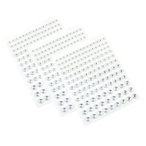 3Sheets Silver Round Rhinestone Acrylic Stickers Self Adhesive Bling Gems Silver 5 round