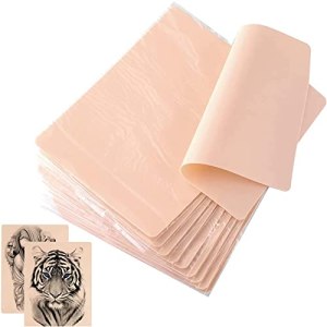 Tattoo Practice Skin Soft Silicone Double Sided 10 Pcs 5.9x7.9 Inch
