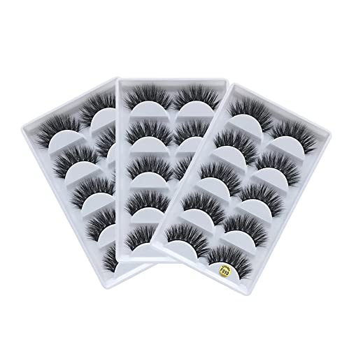 15 Pairs 3D Faux Mink Lashes, Handmade Natural False Eyelashes, Reusable HIPRETTYUS