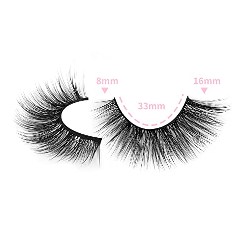 JIMIRE Cat Eye False Eyelashes Wispy 3D Faux Mink Lashes Fluffy Crossed Volume 16 Pairs - Image 12