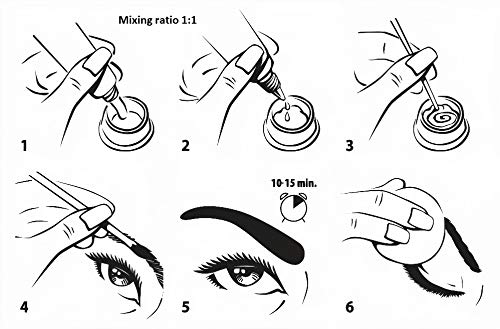 Eyebrow Tint Kit DEMURE with Argan Oil & Castor Oil, Fast Results, 1.0 Black - Image 4
