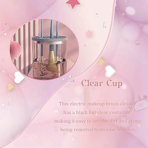 Gugxiom Electric Makeup Brush Cleaner, 7000 Rpm, Clear Cup, Suitable for Multiple Brushes - Image 2