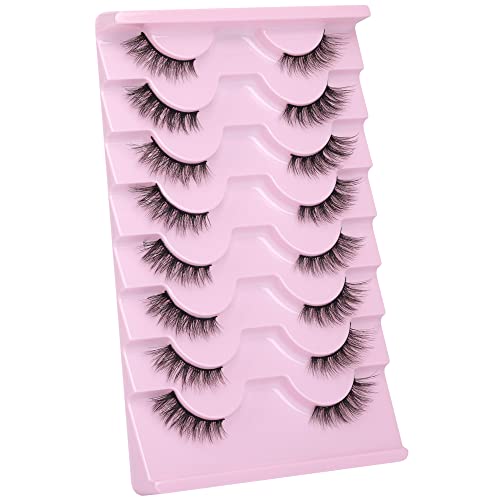 Half Lashes Natural Looking Cat Eye Lashes Accent Eyelashes Multi-layers Wispy Fluffy 3D Curly False Lashes Pack by Mavphnee 8 count (Pack of 1) - Image 8