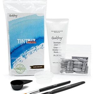 Godefroy Tint Kit Dark Brown 6 Count - Covers Resistant Gray - Long Lasting Natural Color