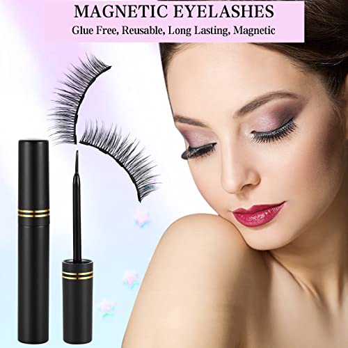 Magnetic Eyelashes and Eyeliner Kit, 12 Pairs Reusable, 3D Natural Look, No Glue Needed - Image 2