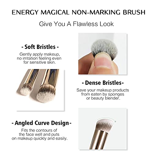 ENERGY 2 Count Concealer Brushes Set Professional Perfect For Blending Liquid Cream or Flawless Powder Cosmetics - Image 2