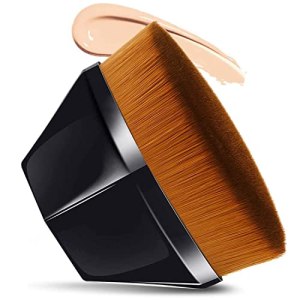 Foundation Makeup Brush Flat Top High-Density Magic Hexagon Face Kabuki Brush - Black
