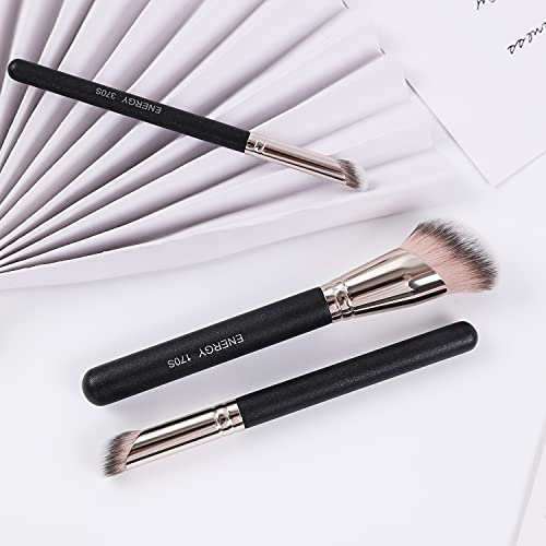 ENERGY Angled Flat Concealer Brush for Under Eye, Nose Contour, Liquid Foundation, Press Powder Palette - Image 25
