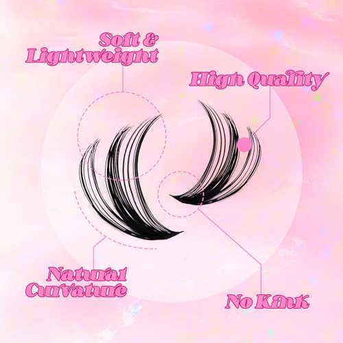 FADLASH D Curl 96pcs 12-18mm Lash Clusters Large Tray Wispy Mixed Length DIY Lash Extension Kit - Image 13