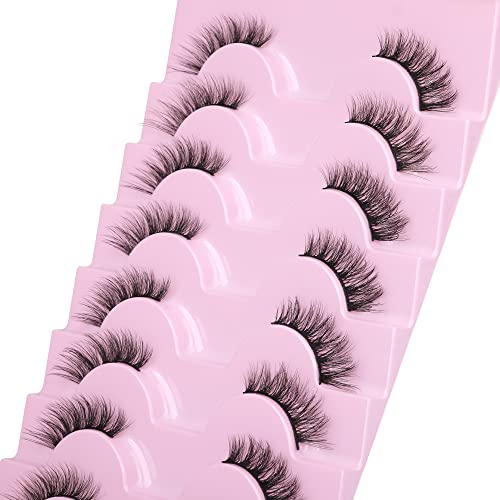 Half Lashes Natural Looking Cat Eye Lashes Accent Eyelashes Multi-layers Wispy Fluffy 3D Curly False Lashes Pack by Mavphnee 8 count (Pack of 1) - Image 6