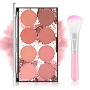 NVLEPTAP 8 Color Blush Palette Matte Mineral Contour Highlight Natural Lightweight Face Blush Palette