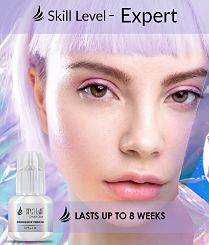 Crystal Clear Eyelash Extension Glue - Stacy Lash (0.17fl.oz / 5ml) 1 Sec Drying Time, 8 Weeks Retention, Professional Use Only - Image 8