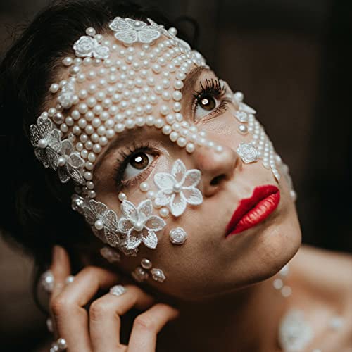 Face Gems Stick on, 1200pcs Pearl Rhinestones, 4 Sizes Makeup Stickers - Image 3