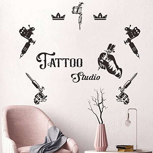 Tattoo Studio Decor, Tools Wall Stickers, Mural Tattoos, 39"x31" JWH167 (Black) - Image 4