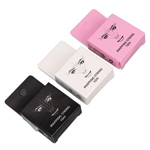 Eyebrow Mapping String 3 Pieces 10m Pre Inked Microblading String Black White Pink Ink Colors