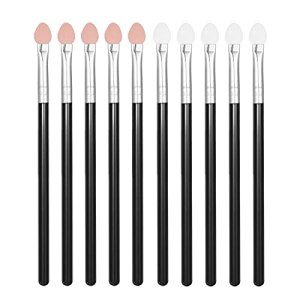 Two-color Rubber Cotton Eye Makeup Brushes - Sponge Applicator Oval Tipped Eyeliner Brush