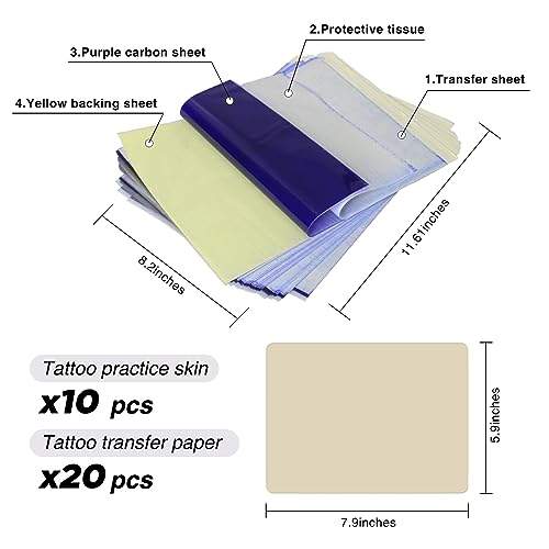 3mm Tattoo Skin Practice - Urknall 5pcs 12x8" Large & Thick Soft Silicone Tattoo Skins - Image 12
