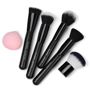 MAANGE 5Pcs Makeup Brush Set with Makeup Sponge Premium Synthetic Foundation Face Powder Blush Kit