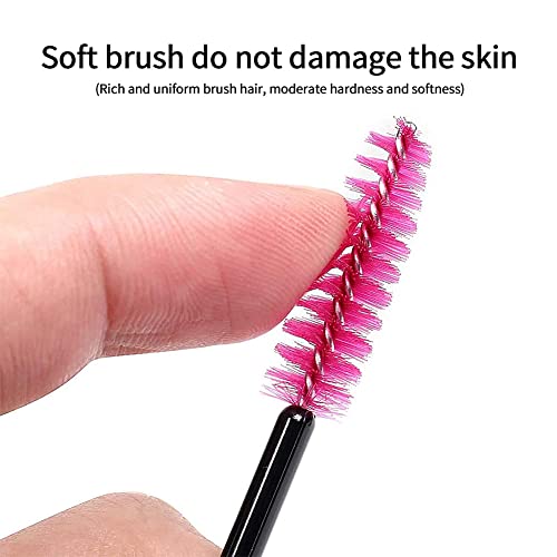 Mascara Wands 50Pcs Pink Eyelash Brushes Disposable Makeup Applicators Kit - Image 2