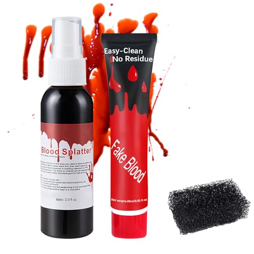 Fake Blood Spray 2.1oz(60ml) Gel for Halloween Cosplay Vampire Zombie Makeup