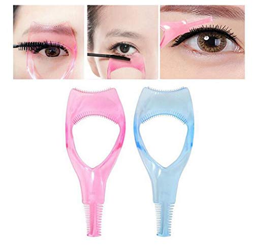 3PCS 3 in 1 Mascara Tool Plastic Makeup Eyelash Shield Applicator Guide with Eyelash Comb Brush Guard - Image 2