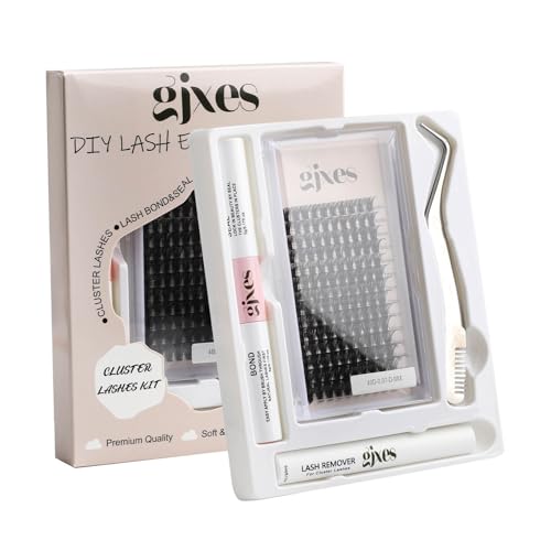 Lash Clusters Kit, Eyelashes Extensions DIY, 140 pcs 40D 0.07 D Curl, 8-16mm Lash Bond-Seal, Lash Glue Remover, Lash Tweezers, At Home Eyelashes Extensions Kit