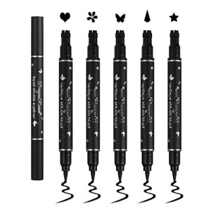 5Pcs Double-headed Liquid Eyeliner Stamp Pencil Set, Long-lasting Black Winged Eye Liner