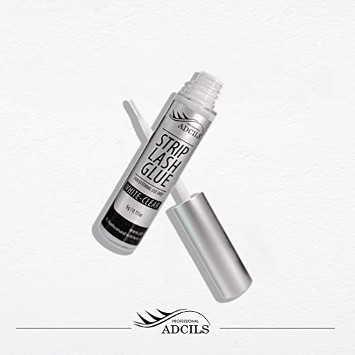 ADCILS Professional Strip Lash Glue White-Clear 5g / 0.17oz - Latex Free/Strong Hold for False Eyelashes - Image 6