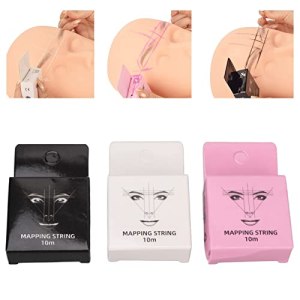 Microblading String Measure 32.8ft 3pcs Pre Inked Eyebrow Mapping Black White Pink Yosoo