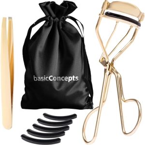 Rose Gold Eyelash Curler Kit, Universal Fit, 5 Replacement Pads