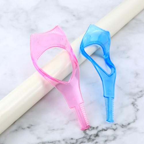 Plastic Makeup Eyelash Tool Upper Lower Eye Lash Mascara Guard Applicator Guide (Pink+Blue) - Image 2