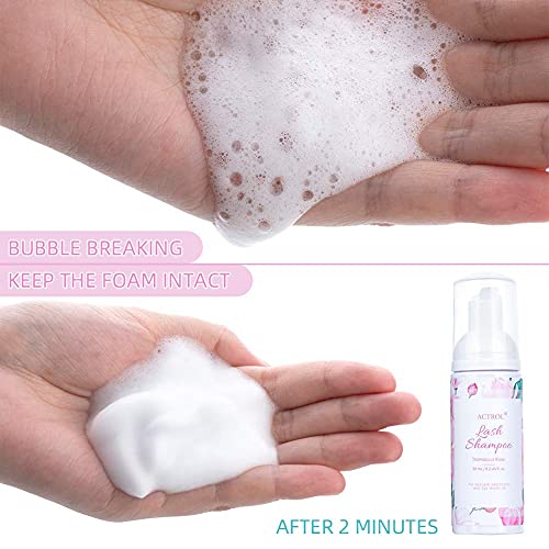 Eyelash Extension Cleanser 60ML Natural Lash Extension Shampoo Unscented Professional Eyelid Foaming Cleanser Paraben & Sulfate Free - Image 54
