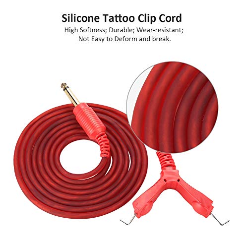Tattoo Clip Cord, 2M Silicone RCA Hook Line Red - Image 3