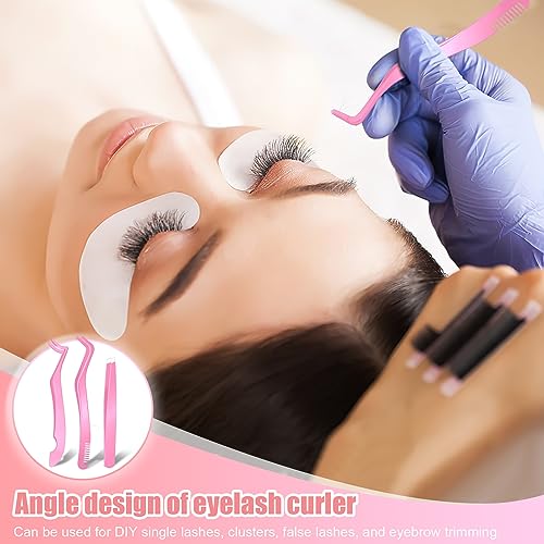 Eyelash Applicator Tool, 3 Pcs Stainless Steel Lash Tweezers, for Girls, Women, Makeup Artists (Black) - Image 7