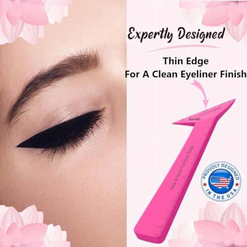 Eyeliner Stencils Pencil Liquid Liner Gel Stamp Pen For Beginners Use Waterproof Makeup Wing Tips Eyeshadow Brushes Eyebrow Kit Stencil Sharpener Black Fine Point - Image 2