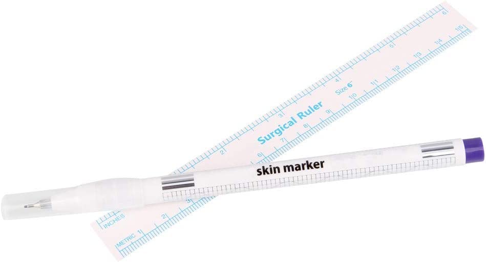 Beauty7 Eyebrow Tattoo Pen 0.5mm/1mm Piercing Tip Skin Markers with Ruler - Image 2