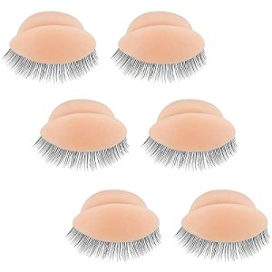 3 Pair Replacement Eyelids for Mannequin Head Removable Realistic Eyelids with Eyelashes